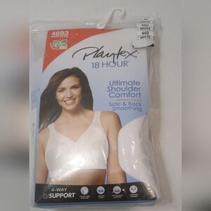 Playtex 18 Hour White Bra with 4-Way Support Size 44D